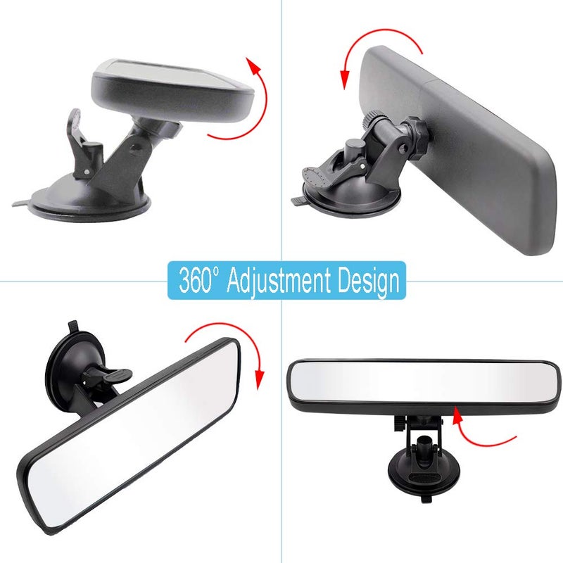 LECAMEBOR Rear View Mirror LECAMEBOR Universal Thickened Anti-glare HD Car Interior Rear View Mirror-(With Adjustable Suction Cup) - Image 4